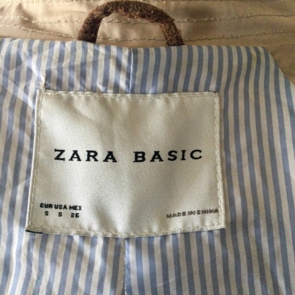 Zara Trench Coat Tan with suede accents size Small - Picture 9 of 16